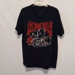 Black T-Shirt with White Graphic